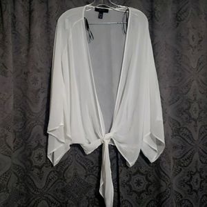 Sheer shawl blouse